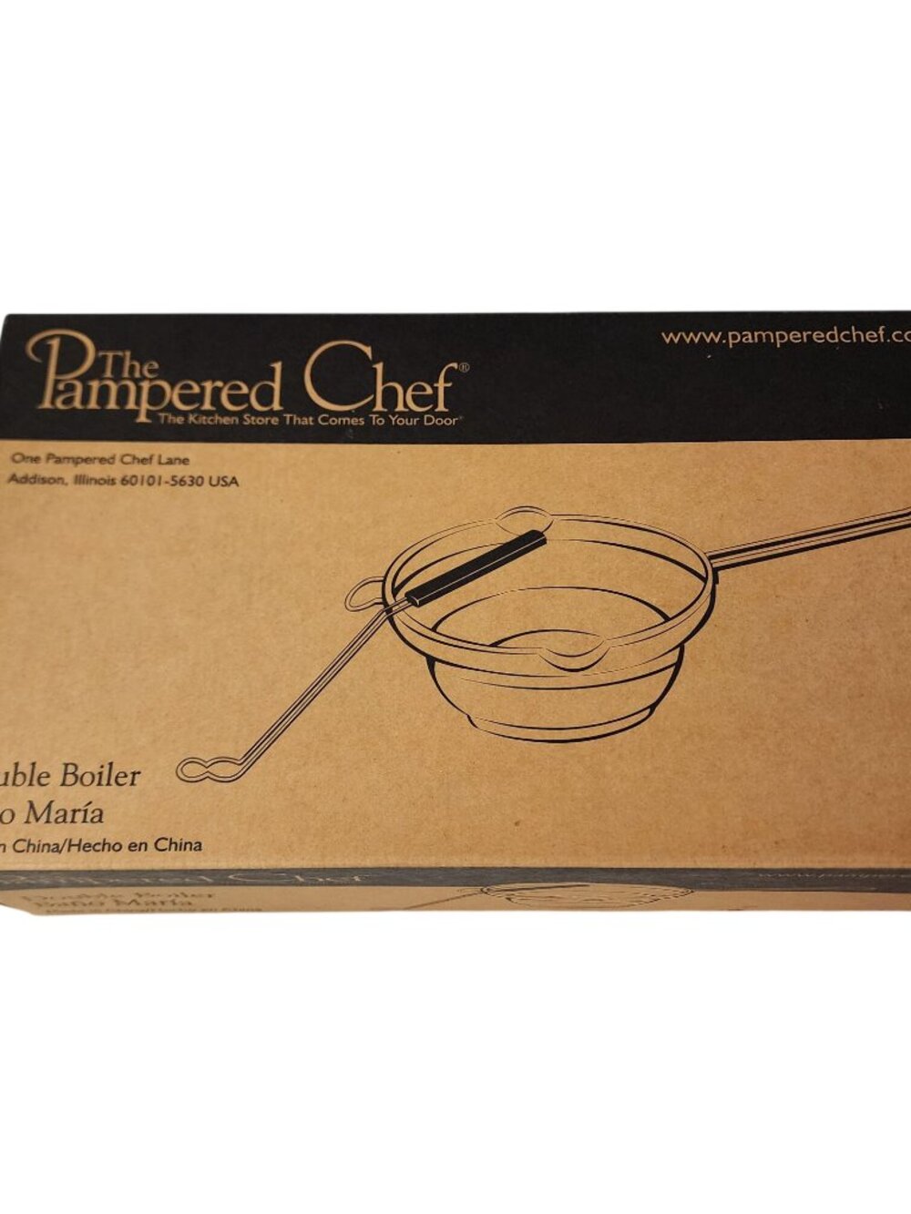 Pampered Chef 2405 Double Boiler With Dipping Tool NEW